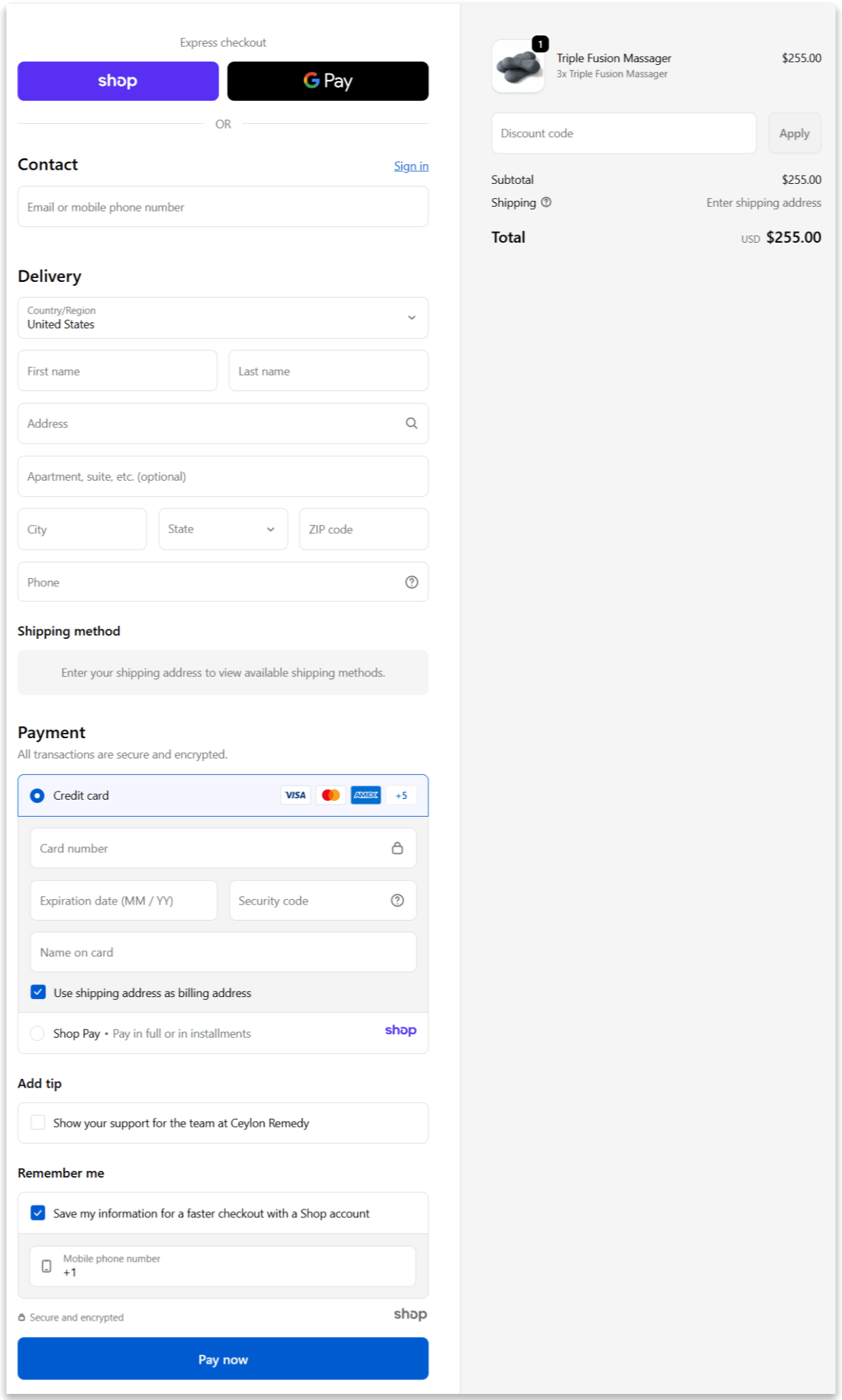 SmoothSpine Massager secure checkout page